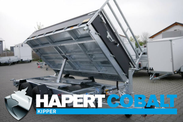 Hapert Cobalt Plus 3,35x1,80x0,40m 3500kg Dreiseitenkipper Pulverbeschichtet elektrisch Nothandpumpe Auffahrpaket Parabelfederung